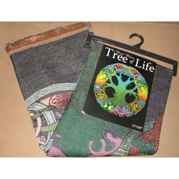 New Celtic Tree of Life Woven Gift Throw Blanket Heavy Afghan Irish Knot Art Big - Picture 2 of 2
